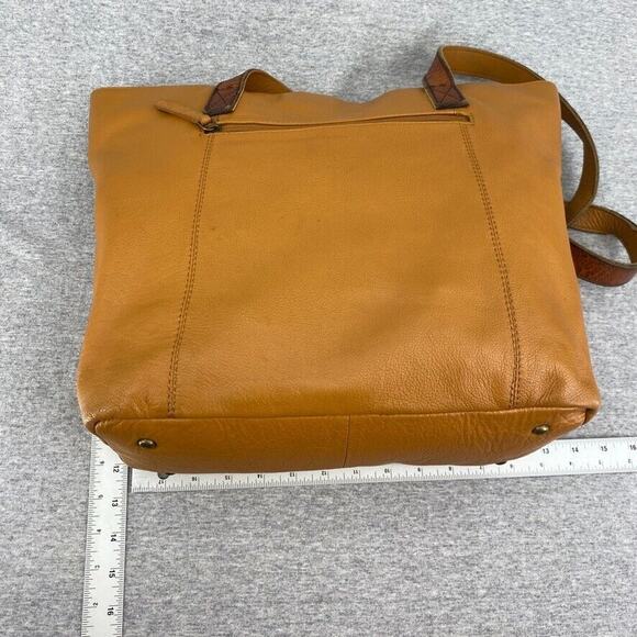 G.H. Bass Leather Purse Tan Brown Tote Bag Shoulder Bag Handbag Carryall - Picture 15 of 16